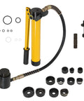 Heavy-Duty 10 Ton Hydraulic Knockout Punch Driver Kit With 1/2 Inch To 2 Inch Dies For Electrical Conduit Hole Cutting Workhorse KO Tool Set