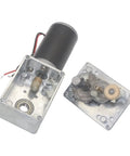 12V DC high-torque gear motor with dual output shaft worm reducer; all-metal gearbox