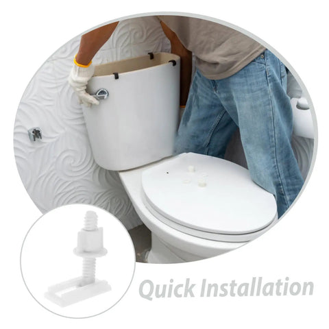 2 Pack Toilet Seat Mounting Bolts And Nuts With Quick Release Plastic Screws For Bidet Toilet Seat Fixing in use on toilet