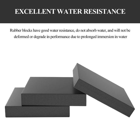 Heavy Duty Rubber Dampening Block Set 4 Piece Shock Absorbing Pads For Heavy Equipment 100x100x8mm 100x100x12mm 100x100x15mm Vibration Isolation And Noise Reduction For Indoor And Outdoor Use, water-resistant blocks