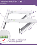 No Drill Window Air Conditioner Bracket for 12,000 to 24,000 BTU Units with bubble level and adjustable size