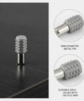 Heavy Duty L-Shaped Shelf Pegs for Cabinets and Wardrobes, Gray Glass Pins Fit 5mm Holes, shown in detail