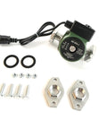 No Fuss Direct Swap One Eighth Horsepower Stainless Steel Cartridge Circulating Pump Replacement For Solar Heating And Domestic Water Lines 115V with accessories.