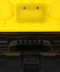 Badass Plastic Toolbox With Lockable Buckles And Removable Tray Plus Sure Grip Carry Handle For Go Anywhere Tool Holding, top view of handle.