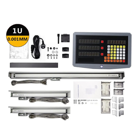 Pro Shop Digital Caliper And Triple Axis Digital Readout Set With 0.001mm Precision Linear Steel Bars for CNC machines.