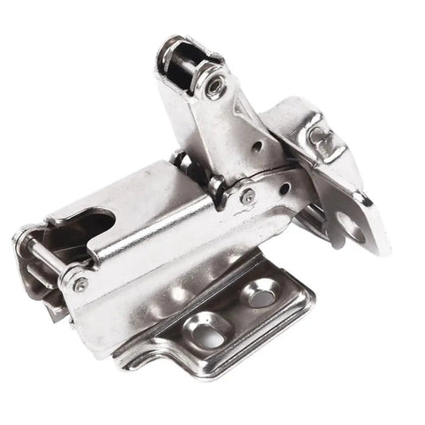 Close-up of Rotating Concealed Cabinet Hinges With Screws, 165 Degree Corner Fold Door Hardware, metal, durable construction
