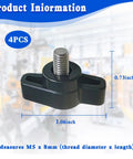 Heavy Duty 4 Pack Rip Fence Lock Knobs And Easy Grip Edge Guide Handles For Cordless Circular Saws Replaces 313678001 close up showing dimensions and details.