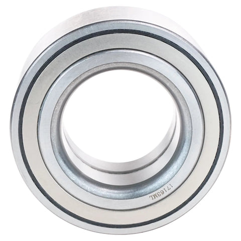 Close-up of a metal front bearing from Front Wheel Bearing And Hub Kit For 2002 To 2006 Acura RSX And 2004 To 2005 Honda Civic.