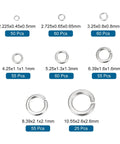 Split Lock Washer Kit For Screws M2 M2.5 M3 M4 M5 M6 M8 M10, 420 Pcs Stainless Steel 304 Washers, sizes shown