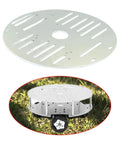 Aluminum Alloy 4WD Robot Car Chassis Base Plate 10.04 By 5.91 Inch Round Platform shown separately and on grass