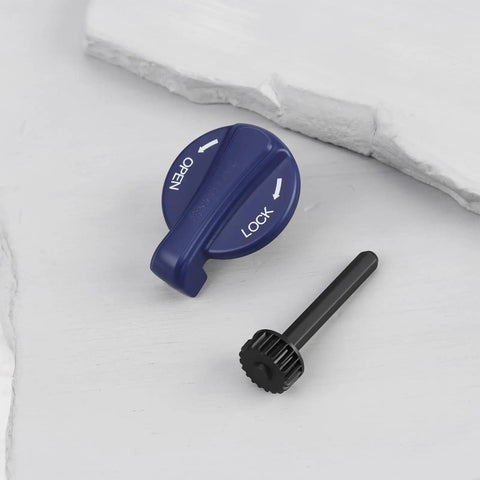Lockout Lever Kit For SR Suntour XCT And XCM Forks Quick Lock On Climbs And Descents With Dialed Precision, blue finish on white surface