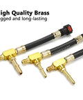 Automotive fuel pressure test hose set with brass adapters and red quick-connect ends (3 hoses)