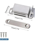 10 Pack Mini Cabinet Magnetic Catch Latches For Doors And Drawers Stainless Steel 55mm with screws