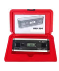 Beater Proof Digital Spirit Level With Spot On Bubble Alignment For Rough Job Sites And Weekend Yard Work That Demand Hardcore Reliability And Clean Angle Readings Without Any Headaches in red case.