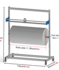 Badass Heavy Duty Steel Bubble Wrap Dispenser Stand With Razor Edge Cutter and Automatic Tension Brake, holding large roll.