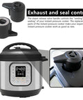 2 Pack Steam Release Valve For Instant Pot Duo Series shown on pressure cooker with close-up of valve