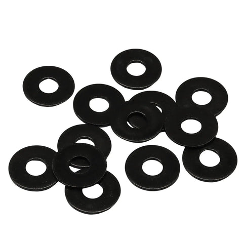 M6 Black Coated Flat Washers 50 Piece Stainless Steel Assortment Kit With 304 Grade Steel For Solid Load Distribution Under Nuts And Bolts, Corrosion Resistant And Durable For Do It All Hardware Projects And Repairs, black flat washers