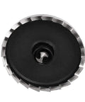 Pro Grade Two Piece 42mm Hole Saw Set With 6mm Drill Bit, 69mm Overall Length, close-up of blade design for metal wood PVC cutting