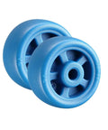 Rollin Tough Heavy Duty Castor Wheels Four Pack With Slick Nylon Rollers And Beefy Steel Mounting Plates For Couch Moves Shop Gear Ups And Weekend Hustles Delivering Smooth 360 Spin In Bright Blue - close-up of nylon rollers