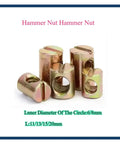 Hammer Nut Head 2 In 1 No-Fuss Furniture Connector With Inner Hex Screw Cap M6 M8 displayed in various sizes