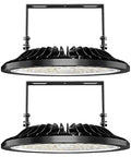 Two Pack 200W UFO LED High Bay Lights 20000 Lumens Daylight 6500K Waterproof Shop Light For Factory Warehouse Workshop