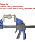18 Inch Quick Coupler Hand Clamp Kit With Four Duo Jaw Sets Two Pairs 1/2 Inch And 3/4 Inch And Two Pairs 7/8 Inch And 3/8 Inch For Hydraulic Pipe Clamps Compatible With Excavators Tractors And Cranes Made From Durable Carbon Steel With Wear And