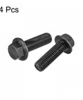 M14 X 45mm Hex Serrated Flange Bolts 10.9 Grade Carbon Steel Heavy Duty Fasteners Black Oxide Finish 4 pack of bolts