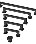 Matte Black Cabinet Handles 5-1/16 Inch Center To Center 128mm Pulls for drawers kitchen cabinets doors and dressers, assorted sizes