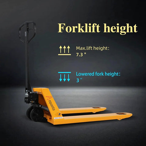 Heavy Duty Manual Pallet Jack With 5500 Lbs Capacity No Sweat Hydraulic System Ironclad Frame Big Load Hauler For Commercial Warehouses And Smooth Fork Moves