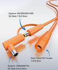 16.4 Ft DC Extension Cable For Solar Panels 14AWG with connectors, orange PVC jacket, compatible with Jackery SolarSaga panels