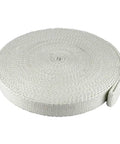 Heavy Duty High Temp Boiler Gasket Tape Roll, 1/8 Inch Thick By 1-1/2 Inch Wide, 100 Ft Long, Standard Flat Tape Gasket For Boiler Seals, Heat Resistant, Industrial Grade Gasket Material For Tight Seals. White woven gasket tape roll