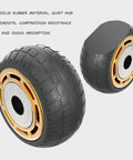 Built Tough 3 Inch Heavy Duty Rubber Swivel Casters With Locking Brakes Quiet Industrial Grade Wheels for Utility Carts, showcasing solid rubber wheels with gold accents.