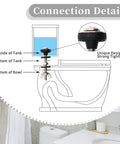 Diagram showing the Universal Toilet Tank To Bowl Bolts Kit With Heavy Duty Stainless Steel Bolts installed in a toilet.