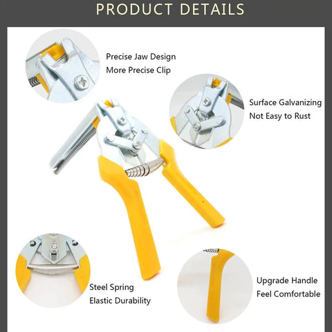 Beefed Up Type M Hog Nail Ring Pliers Kit With 2400 M Clips for Fence Fastening, showing precise jaw design and ergonomic handles