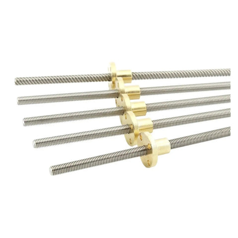 Stainless Steel Ball Screw With Brass Nut For Precision CNC, 304 Stainless, 150mm Length, Lead Options 1mm 2mm 4mm 6mm 12mm