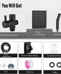High Pressure Shower Head With Handheld And 8 Inch Rain Shower Head Brass Combo 78 Inch Hose Anti Leak All Metal Brass Construction