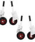 Smooth Rolling No Sweat Soccer Goal Dolly With High Lift Puncture Proof Tires For Easy Field Moves And Zero Fuss Relocation Of Heavy Duty Goals Up To 1300 Pounds showing red and black puncture-proof wheels.