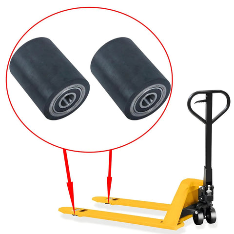 2 Piece Load Wheel Kit For Manual Pallet Jack Replacement Compatible With Big Joe Lift Rite Model L55 MRK LRL 55 Solid Replacement Non Original Part Easy Direct Fit Installation Durable Wheel Set That Delivers Smooth Safe Lifting
