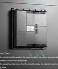 Top Tier 3D Printer Filament Dryer Box With Smart Auto Humidity Control And Zap Ptc Heating For Two Spools back panel showing humidity control features.