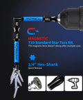 10 Pack 2 Inch T20 Torx Bit Set For Impact Driver Magnetic Star design, pro grade S2 alloy steel, 1/4 inch hex shank, CNC machined tips