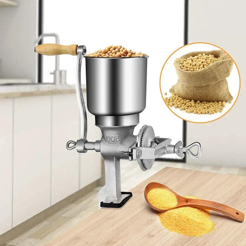 Table Clamp Manual Grain Grinder For Corn, Wheat, Nut, And Coffee Beans, Aluminum Alloy Body With Adjustable Grind Coarseness in kitchen