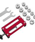 Pro Grade Dowel Hole Guide Aluminum Alloy Drill Jig With Ten Premium Sleeves for precise cabinet making and furniture assembly