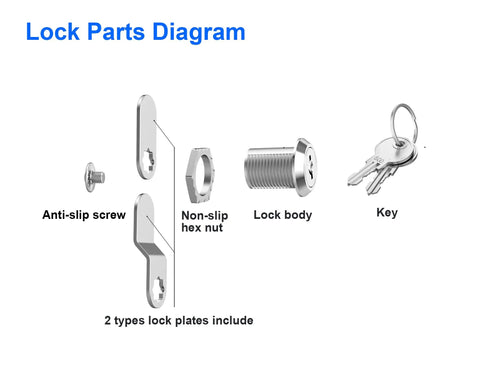Keyed Alike 1 Pack Cam Lock With Keys Five Eighth Inch For Cabinets Drawers Mailboxes RV Storage And File Cabinets Chrome Plated Zinc Alloy Waterproof Rust Proof Lock Replacement Kit