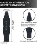 Dope Glass Breaker Bit Set With Love Heart Bit Holder For Leatherman Multitools with dual-sided design and specs illustration