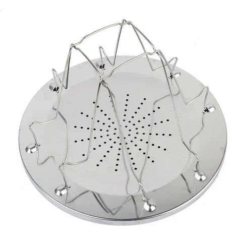 Stovetop Camping Toaster 4 Slice For Gas Stove, portable stainless steel camp bread oven rack with perforated base.
