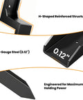 H-shaped structure of Fence Post Repair Kit Beefed Up Heavy Duty 11 Gauge Steel Anchor Bracket For 4x4 And 6x6 Wood Posts