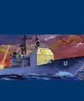 Aircraft Carrier 3D Puzzle Kit For Adults One Seven Hundred Scale German Shanhorst Cruiser Model at sea with dramatic sunset