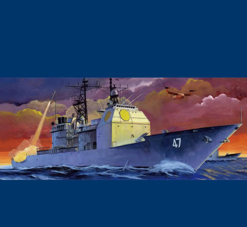 Aircraft Carrier 3D Puzzle Kit For Adults One Seven Hundred Scale German Shanhorst Cruiser Model at sea with dramatic sunset
