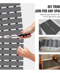 Rock Solid Non Slip Shower Mat With Mega Tight Suction Cups and Rapid Drain Holes, shown being cut for custom size.
