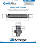 Diagram of QwikFlex 24 Inch In Line Sump Pump Check Valve Installation Kit for offset or hard to reach pipe connections.